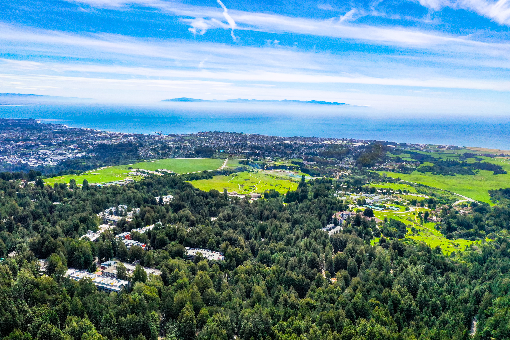view of monterey bay and UCSC campus