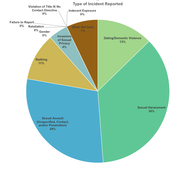 Pie Chart Type of Incident Reported