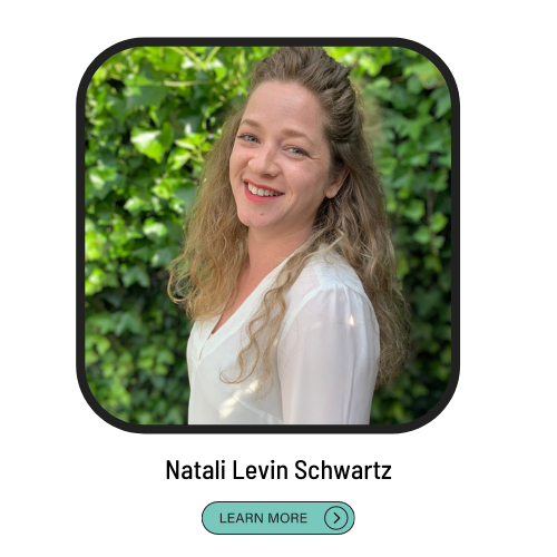 Image of Natali Levin Schwartz. Underneath photo reads: Natali Levin Schwartz. A blue button reads: Learn more